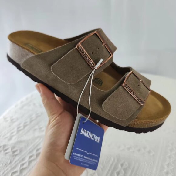 Birkenstock Arizona Suede Sandals – Taupe - Picture 2 of 5